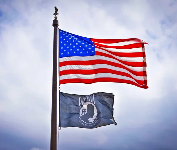 American and POW flags. — Stock Photo, Image