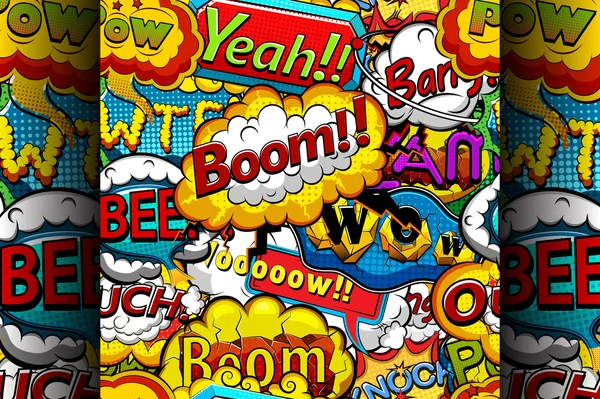 Multicolored comics speech bubbles seamless pattern — Stock Vector