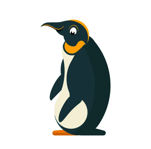 Cartoon Penguin Flat Style Vector Illustration — Stock Vector