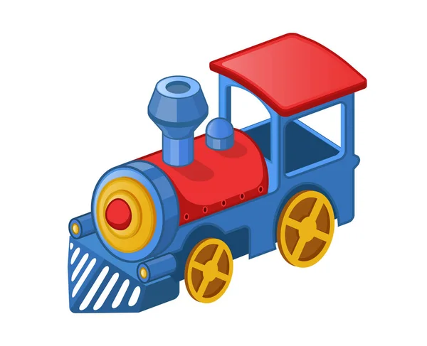 Vector Illustration Cartoon Toy Train — Stock Vector