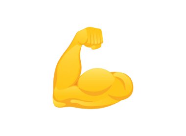 Esnek pazı simgesi. El hareketi emoji vektör illüstrasyonu
