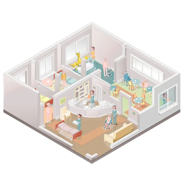Nursing home assisted-living facility — Stock Illustration Nursing home assisted-living facility Royalty Free Stock Vectors