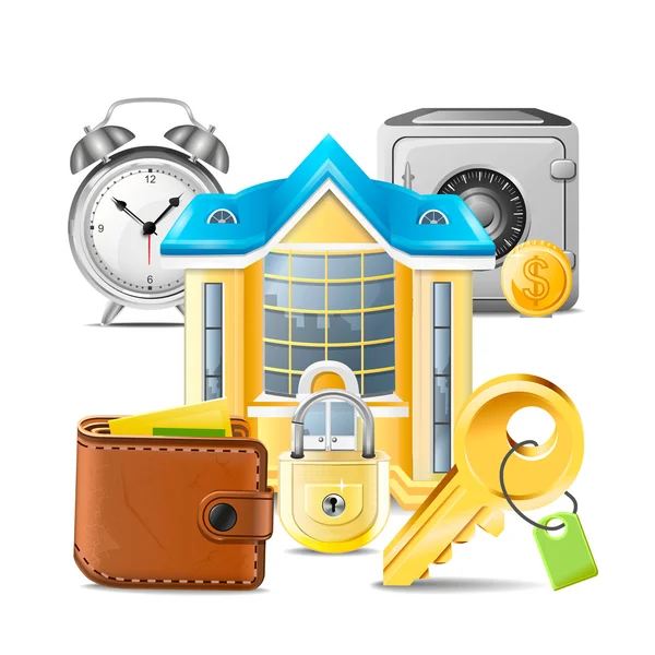 Real estate business icons vector — Stock Vector