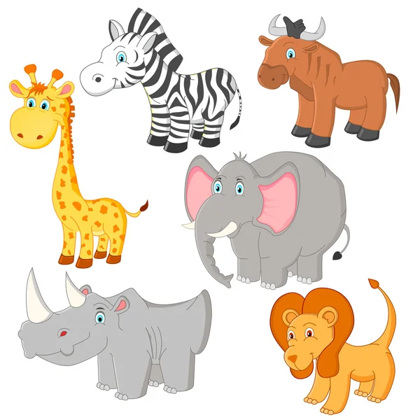 Dibujos animados vector animales africanos — Vector de stock