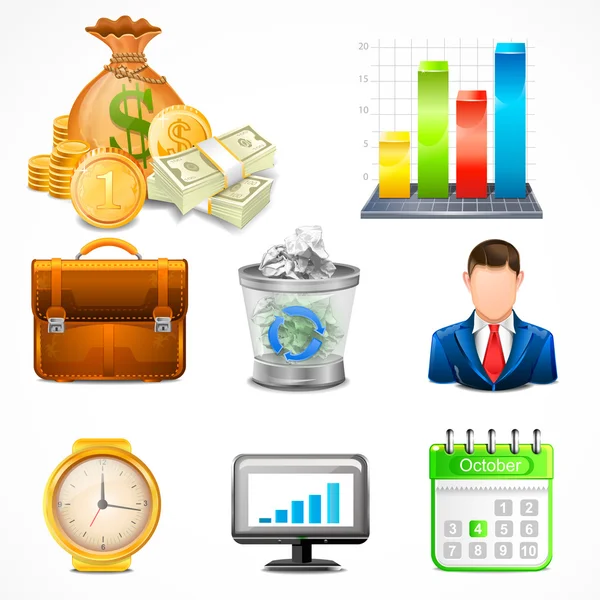 Icons, Items of Business Vector — Stock Vector