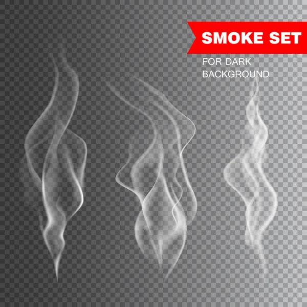 Isolated realistic cigarette smoke vector illustration — Stock Vector