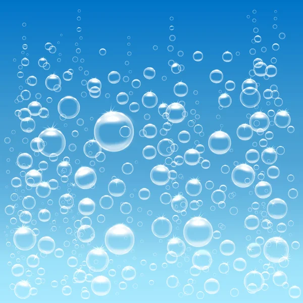 Elszigetelt buborékok víz alatt vektoros illusztráció — Stock Vector