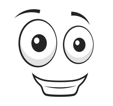 Çizgi film sırıtan yüz vektör çizimi