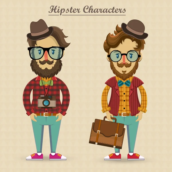 Hipster caracteres vector ilustración — Archivo Imágenes Vectoriales