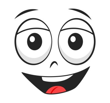 Komik çizgi film gülen surat ifade vektör çizimi