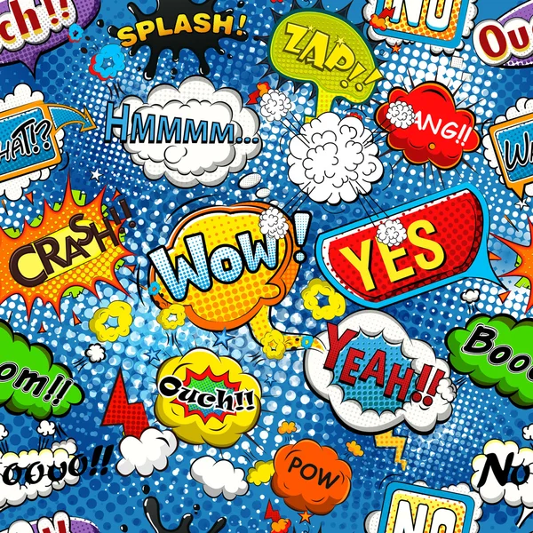 Comic speech bubbles seamless pattern vector — Stock Vector