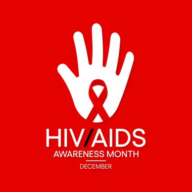 HIV AIDS farkındalık ayı temasına ilişkin vektör illüstrasyon her yıl Aralık ayında gözlemlenir.