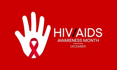 HIV AIDS farkındalık ayı temasına ilişkin vektör illüstrasyon her yıl Aralık ayında gözlemlenir.