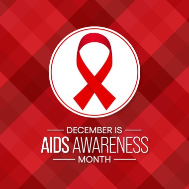HIV AIDS farkındalık ayı temasına ilişkin vektör illüstrasyon her yıl Aralık ayında gözlemlenir.