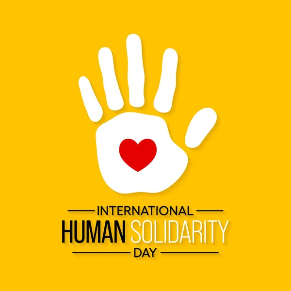 Illustration Vectorielle Sur Thème Journée Internationale Solidarité Humaine Célébrée Chaque — Image vectorielle