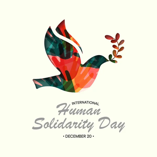 Vektoriell Illustration Temat Internationella Dagen För Mänsklig Solidaritet Som Firas — Stock vektor