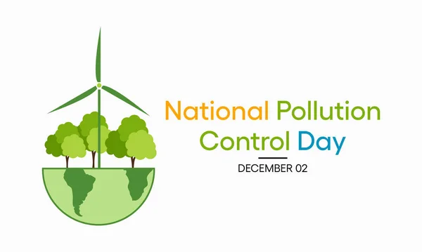 Her Yıl Aralık Düzenlenen Ulusal Kirlilik Kontrol Günü Konulu Illüstrasyon — Stok Vektör