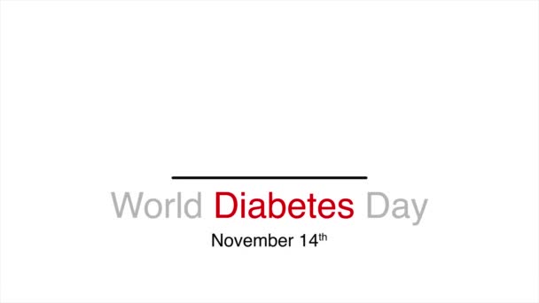 Video Animation Theme World Diabetes Day Observed Each Year November — Stock Video