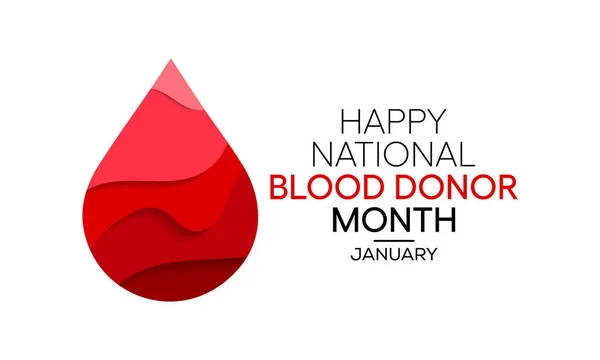 毎年1月に行われる全国献血者月間をテーマにしたベクトルイラスト — ストックベクタ
