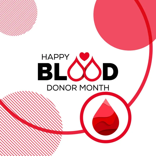 Векторная Иллюстрация Тему Национального Месяца Донора Крови Отмечается Каждый Год — стоковый вектор