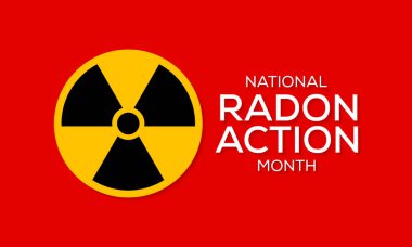 Ulusal Radon eylem ayı temasına ilişkin vektör illüstrasyonu her yıl Ocak ayında gözlemlenir.