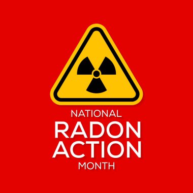 Ulusal Radon eylem ayı temasına ilişkin vektör illüstrasyonu her yıl Ocak ayında gözlemlenir.