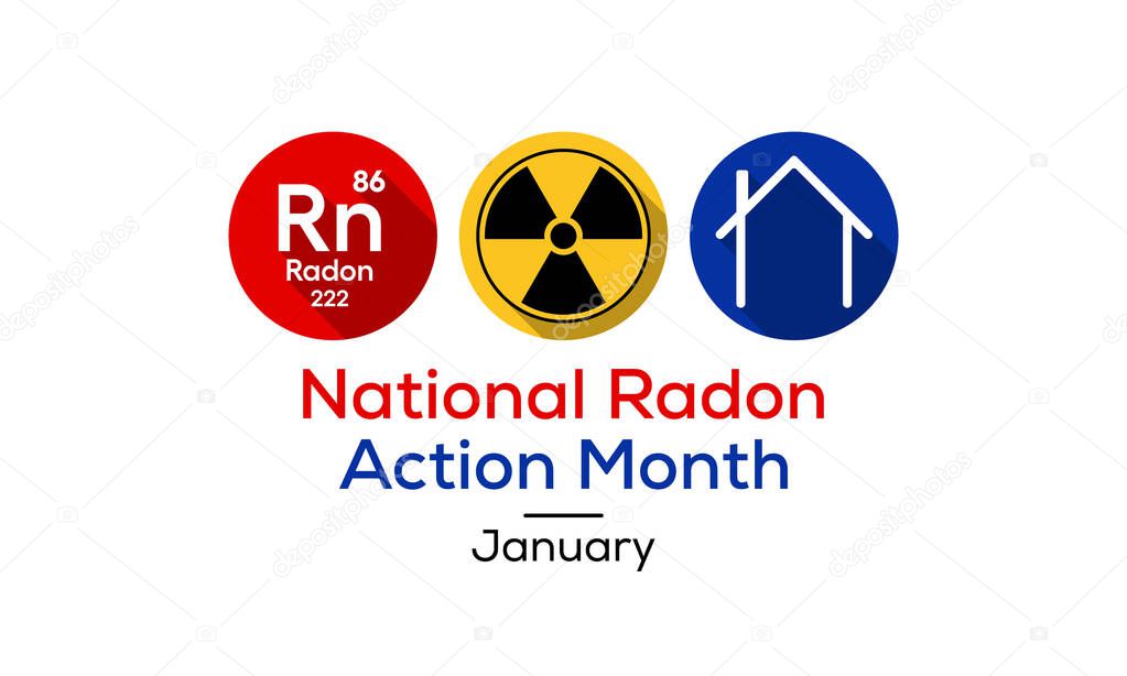 Vector illustration on the theme of National Radon action month observed each year during January.