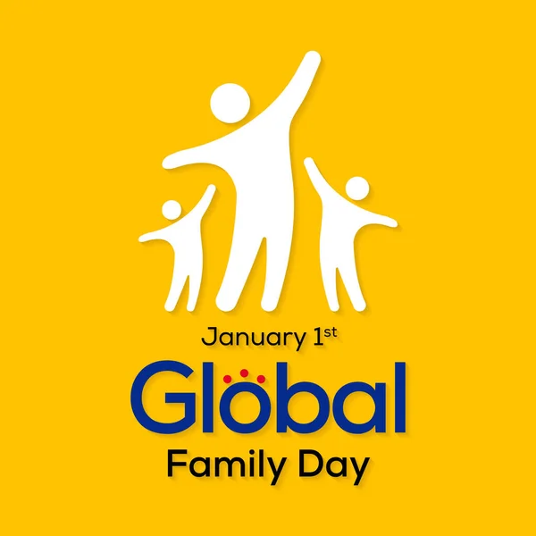 Küresel Aile Günü Teması Üzerine Vektör Illüstrasyonu Her Yıl Ocak — Stok Vektör