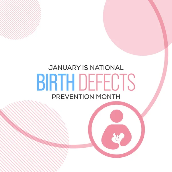 Vektor Illustration Temat National Birth Defects Medvetenhet Månad Observeras Varje — Stock vektor