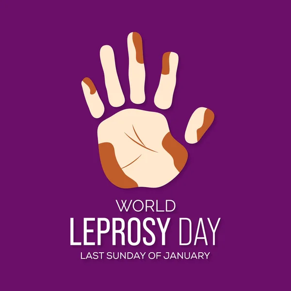 Vektor Illustration Temat World Leprosy Eradication Eller Hansen Sjukdom Dag — Stock vektor