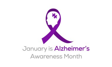 Alzheimer farkındalık ayı konulu vektör illüstrasyonu her yıl ocak ayında tüm Kanada 'da gözlemlenmiştir..