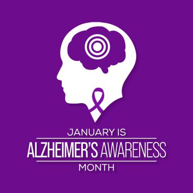 Alzheimer farkındalık ayı konulu vektör illüstrasyonu her yıl ocak ayında tüm Kanada 'da gözlemlenmiştir..