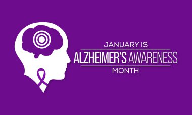 Alzheimer farkındalık ayı konulu vektör illüstrasyonu her yıl ocak ayında tüm Kanada 'da gözlemlenmiştir..