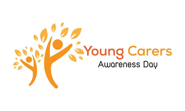 Vector Illustration Theme Young Carers Awareness Day Observed Each Year — Stock Vector