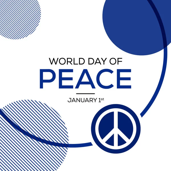世界平和の日をテーマにしたベクトルイラストは 世界中で毎年1月1日に開催されるローマ カトリック教会の祝宴の日です — ストックベクタ
