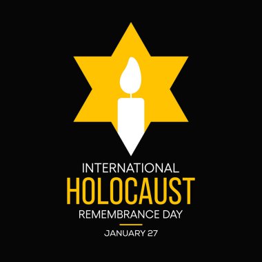 Dünya genelinde her yıl 27 Ocak 'ta gerçekleşen Soykırım kurbanlarının anısına düzenlenen Uluslararası Anma Günü teması üzerine vektör illüstrasyonu.