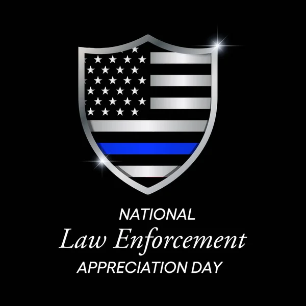 Vector Illustration Theme National Law Enforcement Appreciation Day Observed Each — Stock Vector