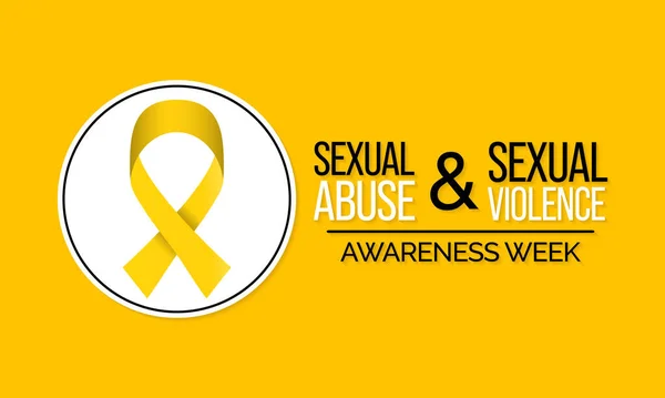 Ilustración Vectorial Sobre Tema Semana Sensibilización Sobre Abuso Sexual Violencia — Vector de stock