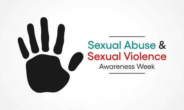 Ilustración Vectorial Sobre Tema Semana Sensibilización Sobre Abuso Sexual Violencia — Vector de stock