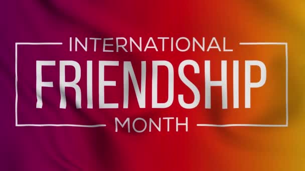Video Animation Theme International Friendship Month Observed Each Year February — Stock Video
