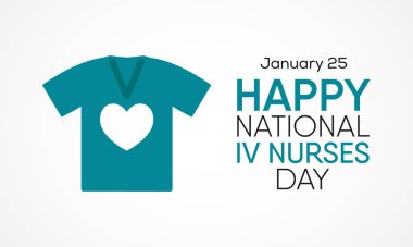 Damardan Hemşireler Günü temalı vektör illüstrasyonu, her 25 Ocak 'ta, enjeksiyon hemşireleri ve diğer sağlık uzmanları Ulusal IV..