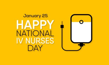 Damardan Hemşireler Günü temalı vektör illüstrasyonu, her 25 Ocak 'ta, enjeksiyon hemşireleri ve diğer sağlık uzmanları Ulusal IV..