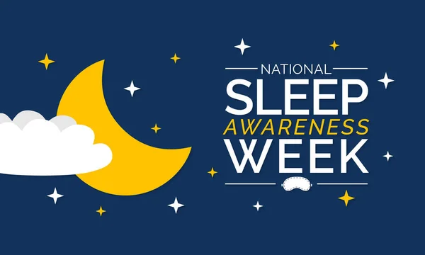 National Sleep Awareness Week Evento Annuale Che Celebra Ogni Anno — Vettoriale Stock