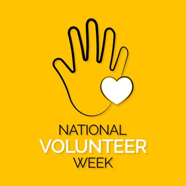 Ulusal Gönüllü Haftası temasına ilişkin vektör illümü Nisan 'ın üçüncü haftası boyunca her yıl gözlemlenmiştir.