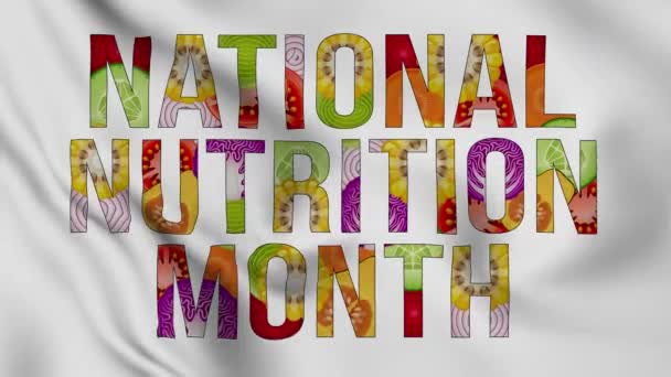 Nutrizione Mese Celebrato Ogni Marzo Concentra Aiutare Persone Fare Scelte — Video Stock