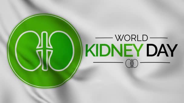 Hari Kidney Sedunia World Kidney Day Adalah Kampanye Kesadaran Kesehatan — Stok Video