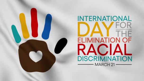 人種差別撤廃国際デーは毎年3月21日に行われている シームレスビデオアニメーション — ストック動画