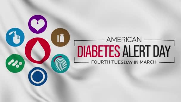 Video Animatie Het Thema Van Diabetes Alert Day Een Eendaagse — Stockvideo