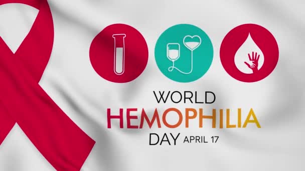 Dünya Hemofili Günü Temalı Video Animasyonu Her Yıl Nisan Tüm — Stok video
