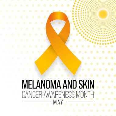 Melanoma ve cilt kanseri her yıl Mayıs ayında gözlemlenen ultraviyole ışınlara (UV) maruz kalma, en ölümcül cilt kanseri türü olan melanom vakalarının çoğuna neden olur. Vektör illüstrasyonu.
